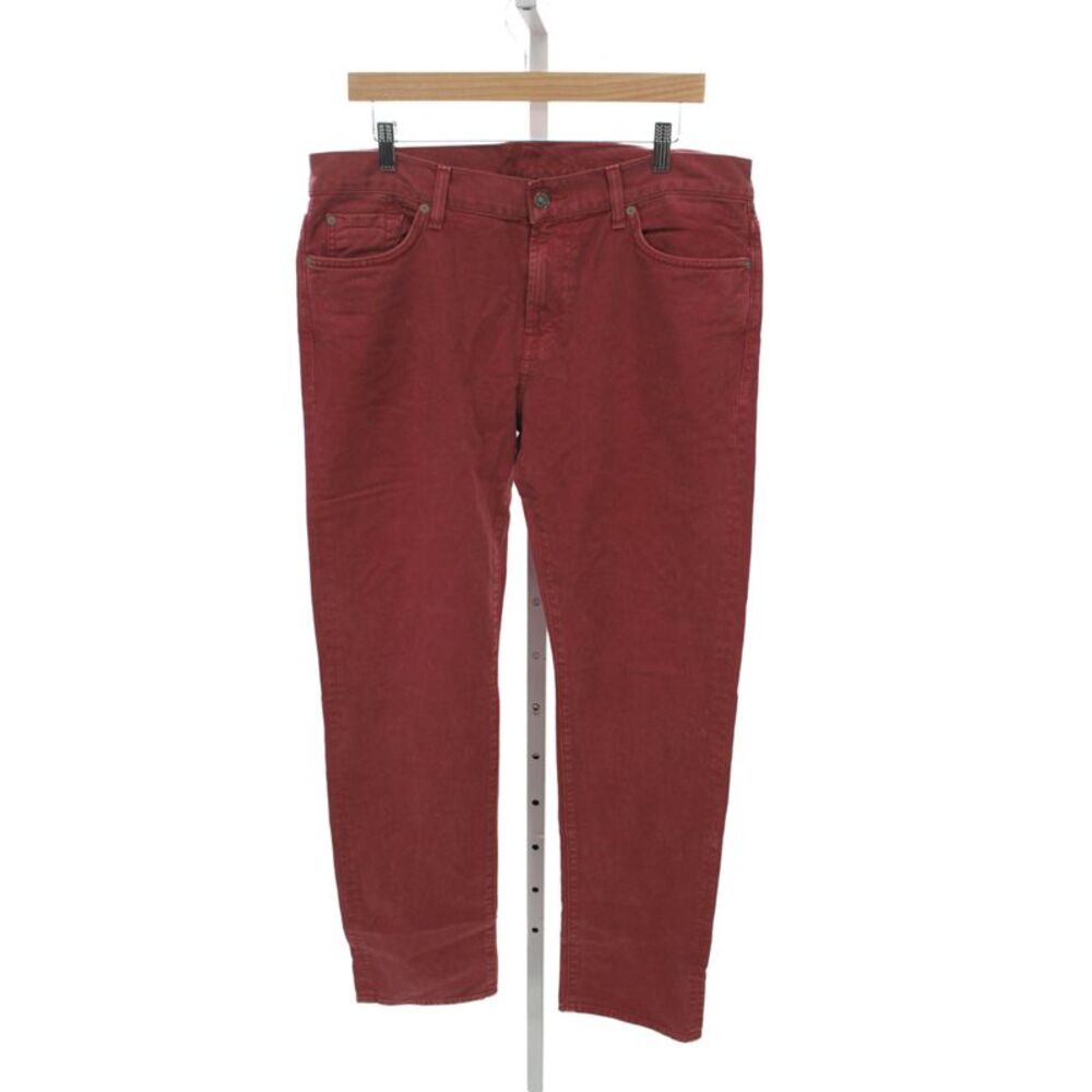 7 For All Mankind Mens Red Cotton Button Pants 32 Inseam Size 36